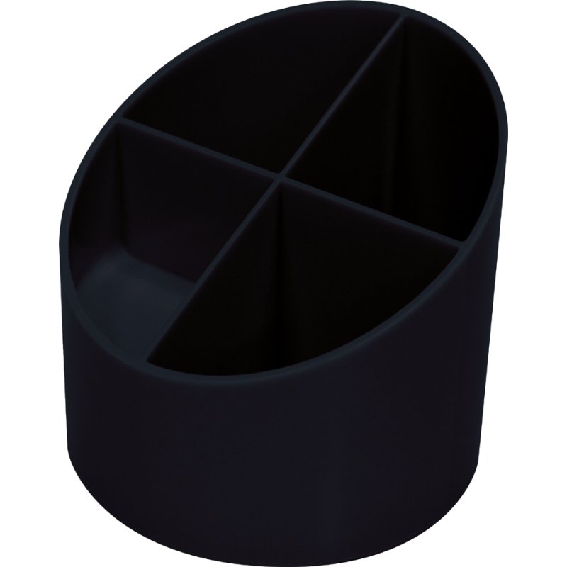 helit porte-crayons 4 compartiments, bleu, plastique recyclé