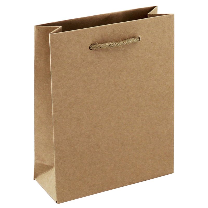 Clairefontaine sac cadeau kraft marron moyen, 265×140×330 mm, cordelettes naturelles