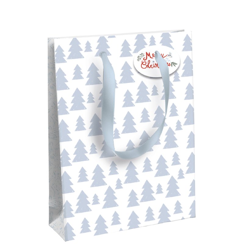 Clairefontaine Pochette Cadeau Noël Excellia, petit, ruban satin bleu, 215×102×253 mm