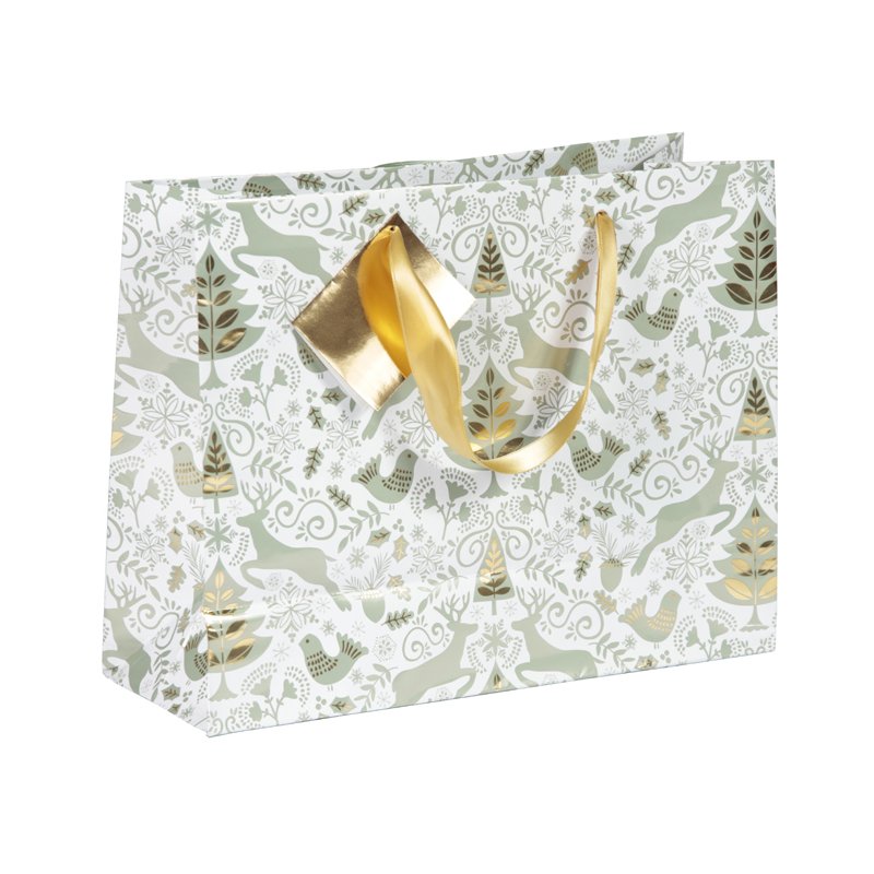 Clairefontaine sachet de Noël Forêt, 120×45×135 mm, ruban satin doré