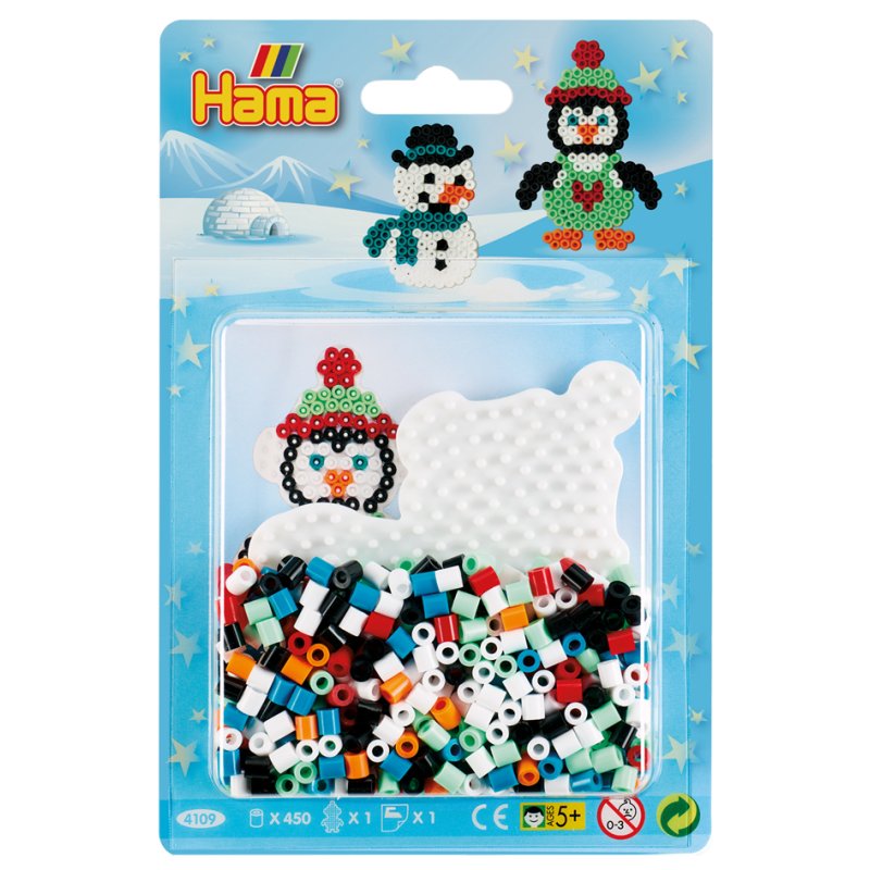 Hama iron-on beads midi Penguin, 5.0 mm, 450 pieces, including pegboard