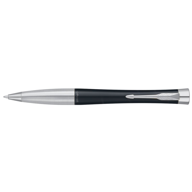 PARKER Urban stylo rétractable, noir mat avec chrome, encre bleue