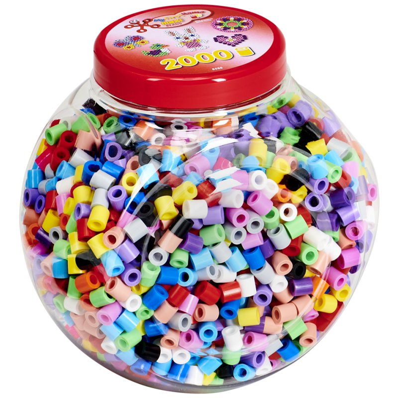 Hama perles à repasser maxi, 10 mm, 2000 pièces, couvercle bleu