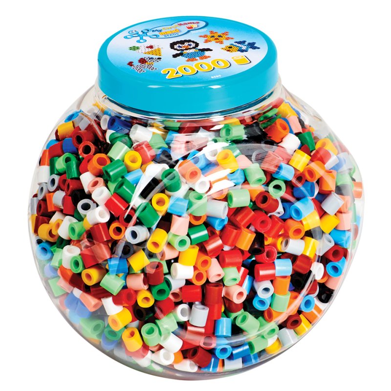 Hama perles à repasser maxi, 10 mm, 2000 pièces, couvercle bleu