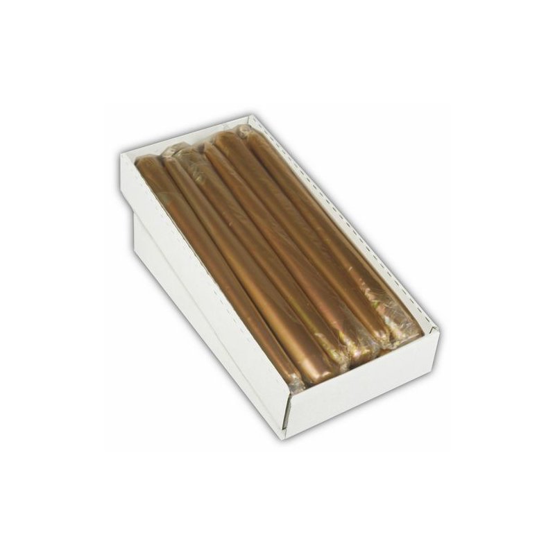 STARPAK chandelles dorées, 22 mm, 250 mm de hauteur, 7 heures de combustion