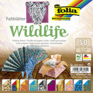 folia vouwpapier Wildlife, 150×150 mm, 80 g/m², 50 vel