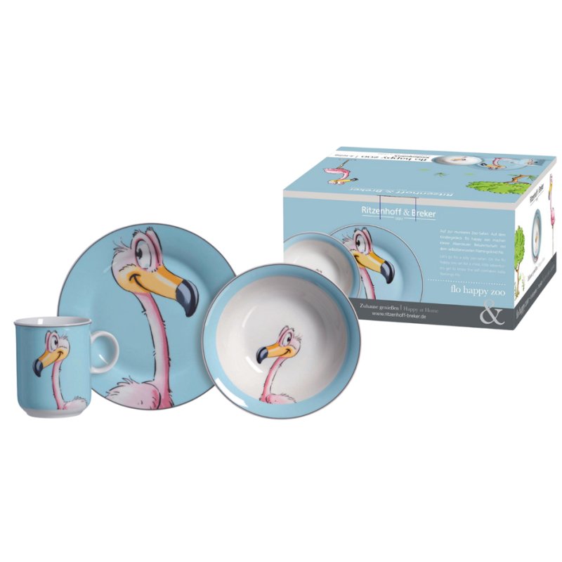 Ritzenhoff & Breker ensemble enfant Happy Zoo Flo, porcelaine, 3 pièces, lave-vaisselle