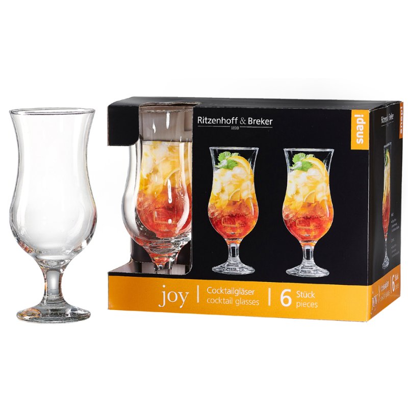 Ritzenhoff & Breker cocktailglazen JOY, transparant, set van 6 stuks, 190 mm hoog