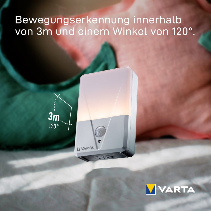VARTA LED-nachtlampje Motion Sensor, bewegingssensor, warmwit, 17 lumen
