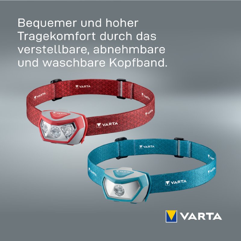 VARTA lampe frontale Outdoor Sports H10 Pro, bleu/gris, 100 lumens, portée 45 m