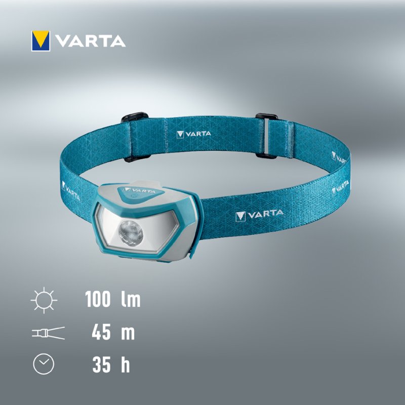 VARTA lampe frontale Outdoor Sports H10 Pro, bleu/gris, 100 lumens, portée 45 m