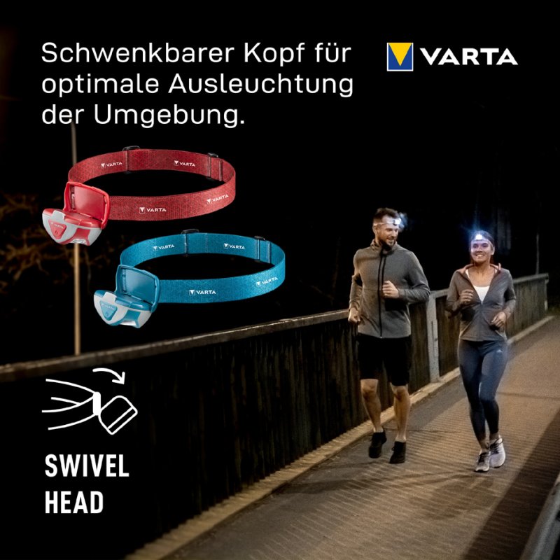VARTA lampe frontale Outdoor Sports H10 Pro, bleu/gris, 100 lumens, portée 45 m