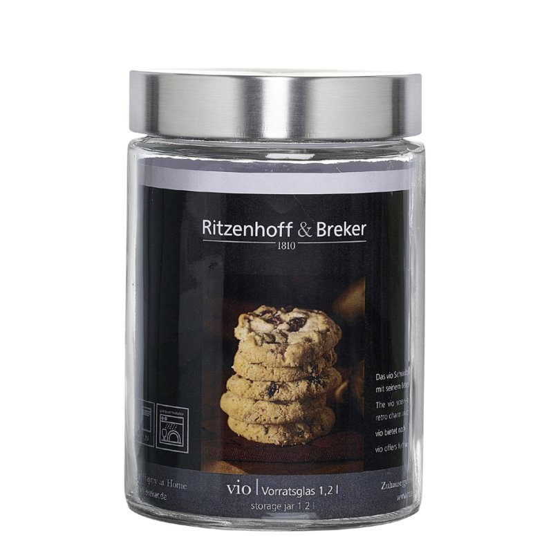 Ritzenhoff & Breker pot de conservation VIO, rond, verre, 1,2 litre