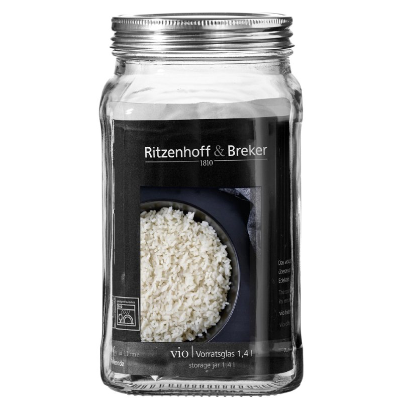 Ritzenhoff & Breker pot de rangement VIO carré, 0,65 litre, verre, 4 pièces