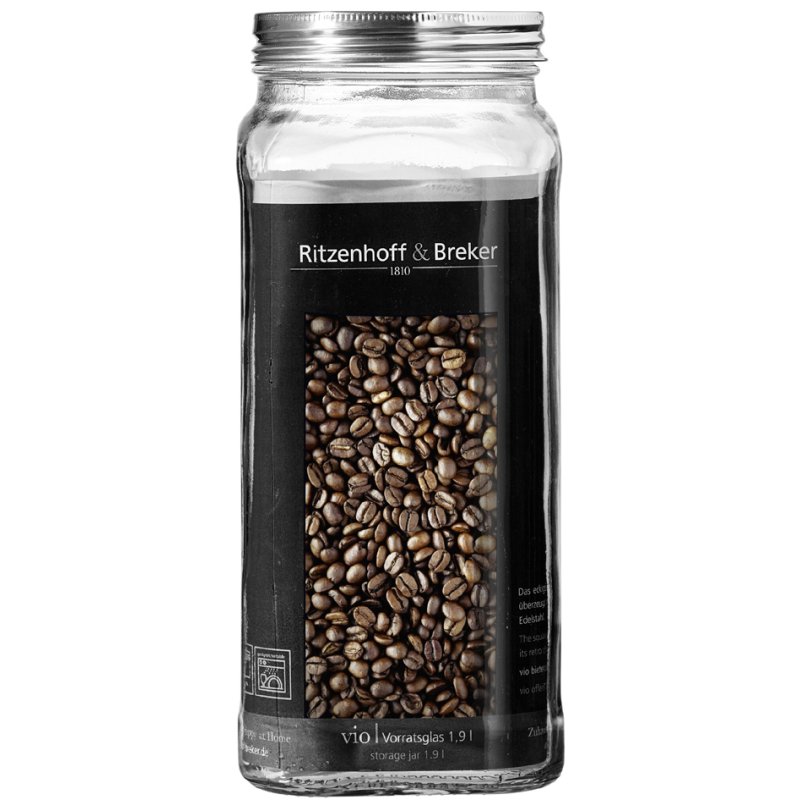 Ritzenhoff & Breker pot de rangement VIO carré, 0,65 litre, verre, 4 pièces