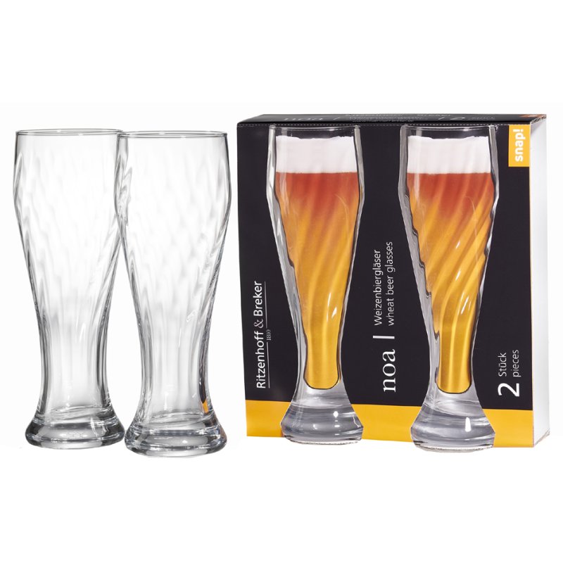 Ritzenhoff & Breker verres à bière blanche NOA, transparent, 0,66 litre, 2 pièces, 225 mm de haut