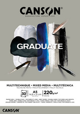 CANSON tekenschetsblok GRADUATE MIXED MEDIA, grijs, A4, 30 vel
