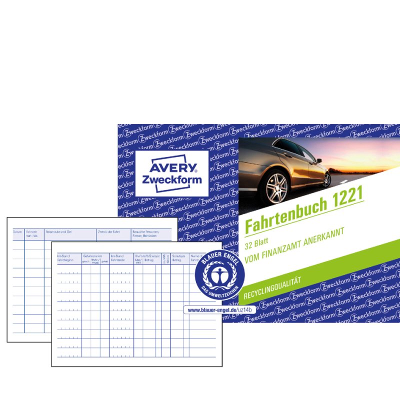 AVERY Zweckform rittenboek, wit, A5, recyclingpapier