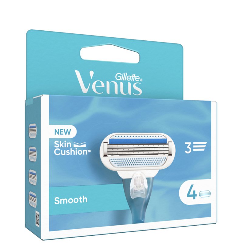 Gillette Venus navulmesjes Smooth, 3 klingen, 4 stuks