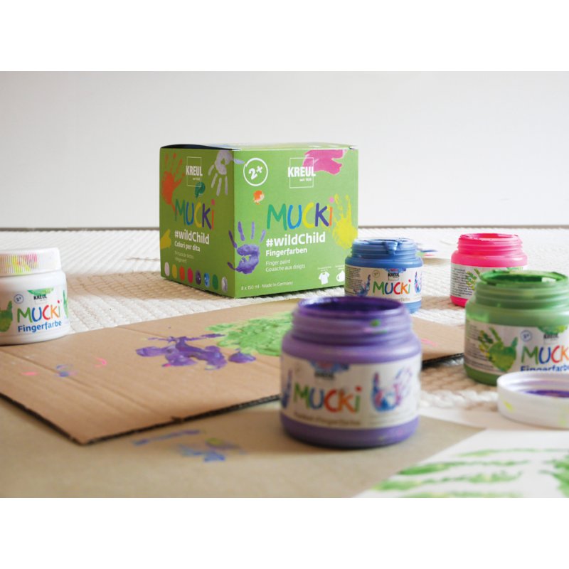 KREUL peinture à doigts Knuffel Ensemble Premium, à base d'eau, 8×150 ml
