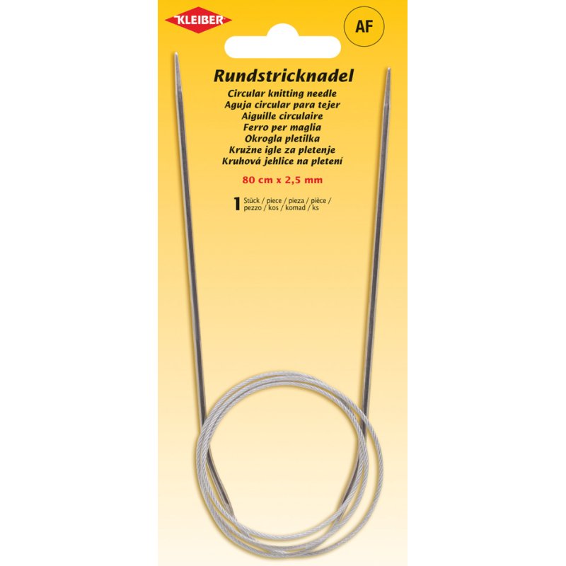 KLEIBER ronde breinaalden, 800 mm × 4,5 mm, staal