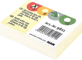 HAN systeemkaarten CROCO 2-6-19, A8 dwars, geel, 100 stuks