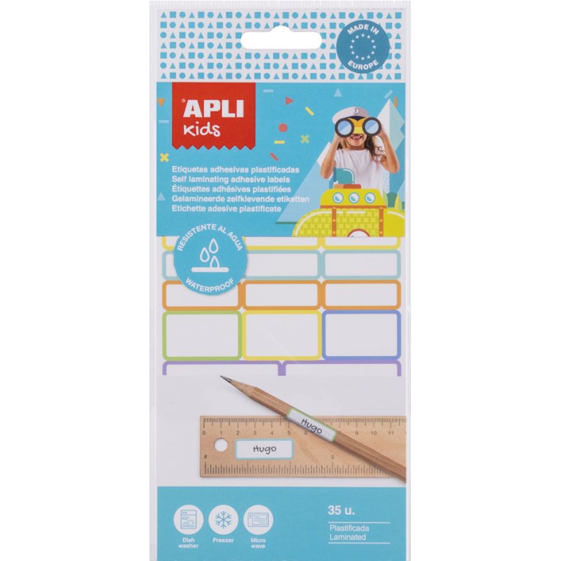 APLI kids kinderetiketten, vinyl, gemengde kleuren, 35 stuks