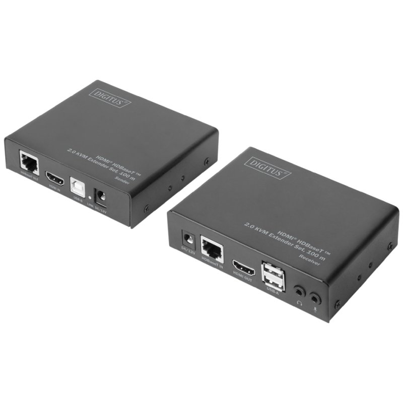 DIGITUS HDMI KVM extender set, HDBaseT, 100 m