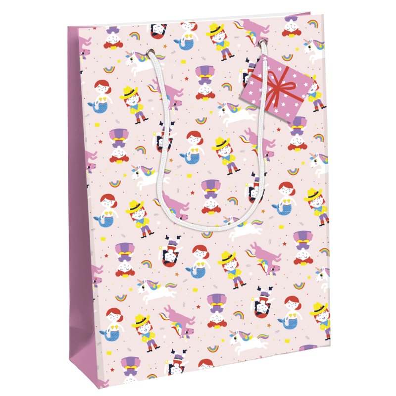 Clairefontaine sac cadeau Heros Filles, format moyen, 265×140×330 mm, papier couché