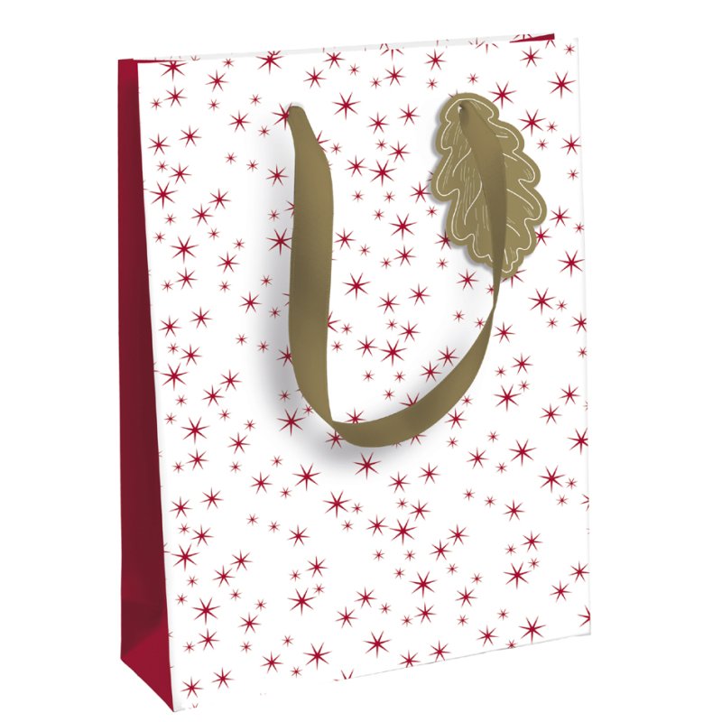 Clairefontaine sachet cadeau Pomme d'Amour, 265×140×330 mm, ruban satin doré