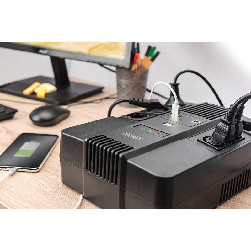 DIGITUS alimentation sans interruption tout-en-un, 600VA/360W, LED