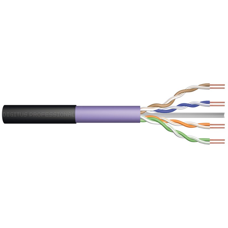 DIGITUS installation cable Cat.6 U/UTP, outdoor underground cable, violet, 500 m