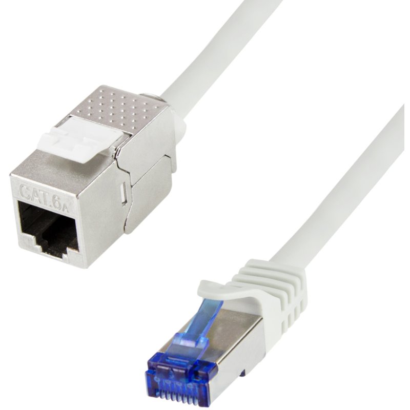 LogiLink Professional câble de brassage Cat.6A, S/FTP, gris clair, 25 mètres