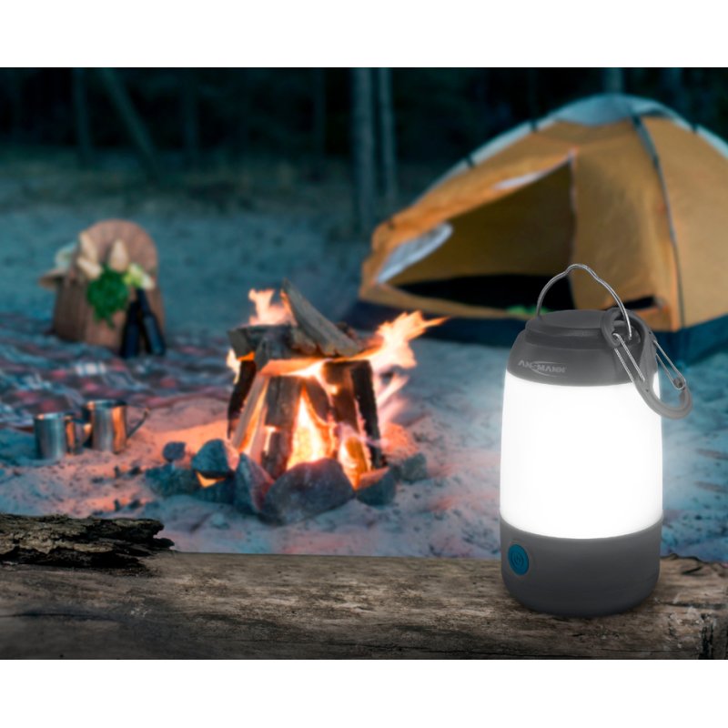 ANSMANN mini kampeerlamp, kunststof behuizing, zwart, 220 lumen