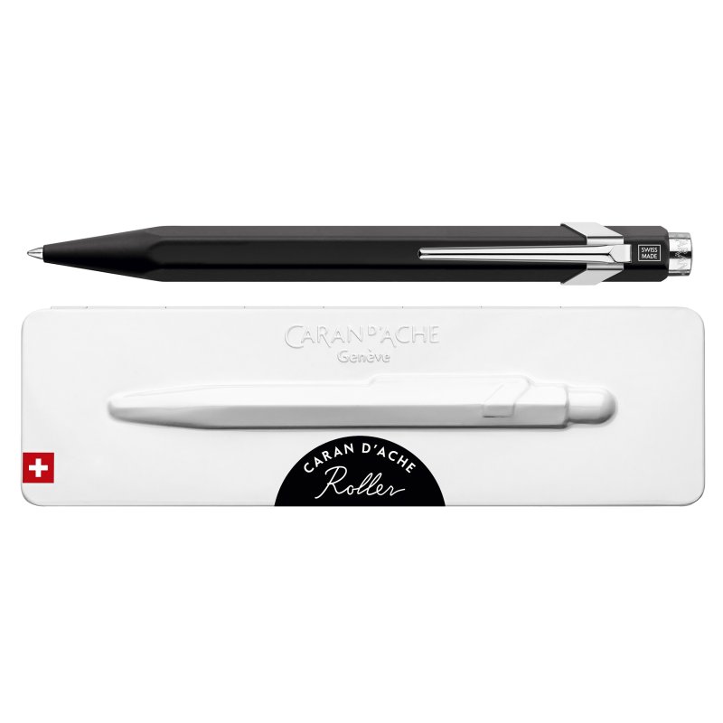 CARAN D'ACHE stylo roller 849, rechargeables, gris, encre noire
