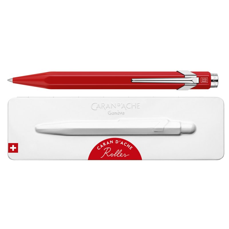 CARAN D'ACHE stylo roller 849, rechargeables, gris, encre noire