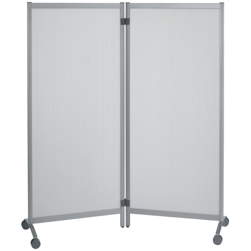 PAPERFLOW système de cloison mobile CR01x2.00, 2 éléments, transparent, 760×440×1700 mm