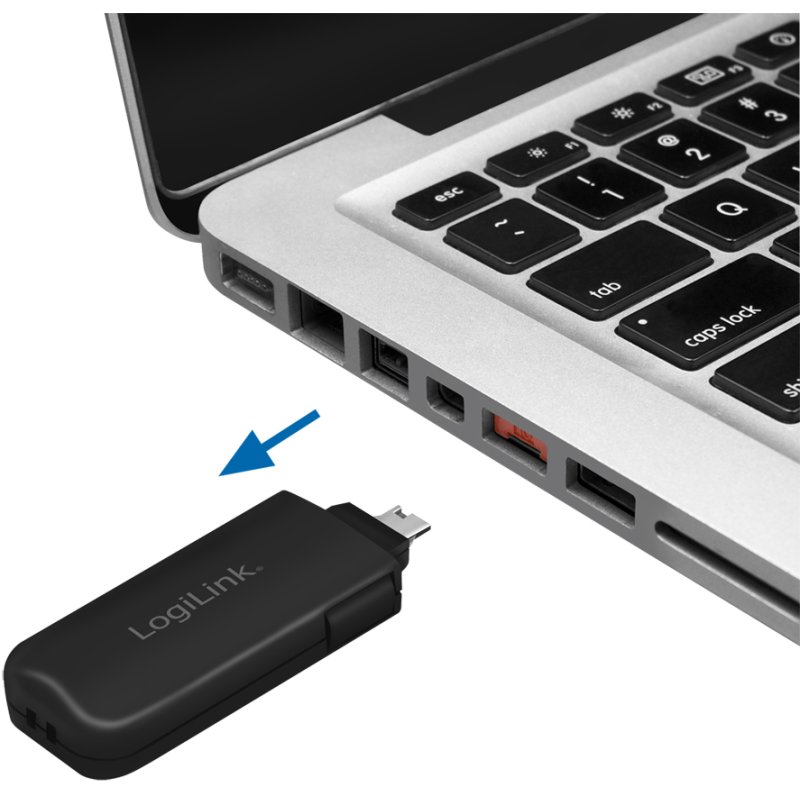 LogiLink Ensemble de verrouillage de sécurité USB, 1 clé avec 4 cadenas, rouge
