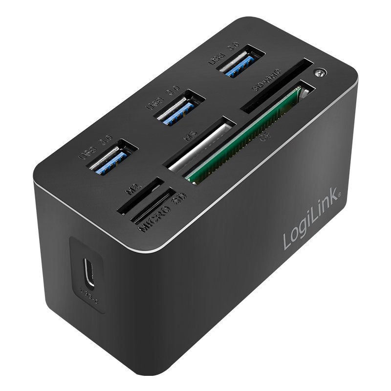 LogiLink USB 3.2 Mini Docking Station, 8-port, black