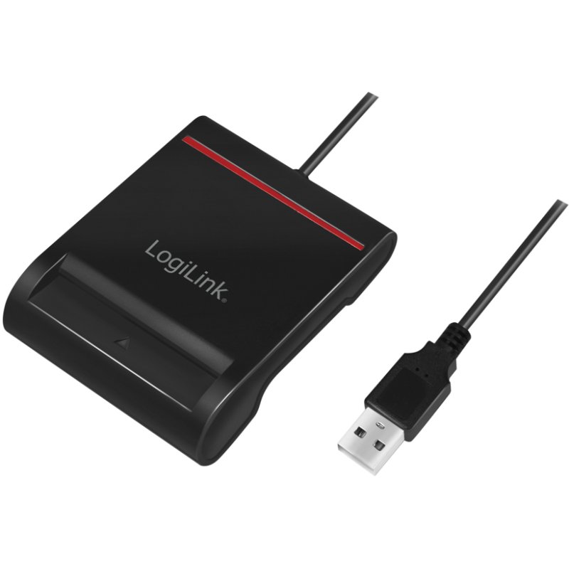 LogiLink Lecteur de carte d'identité USB 2.0 Smart, noir, câble 900 mm