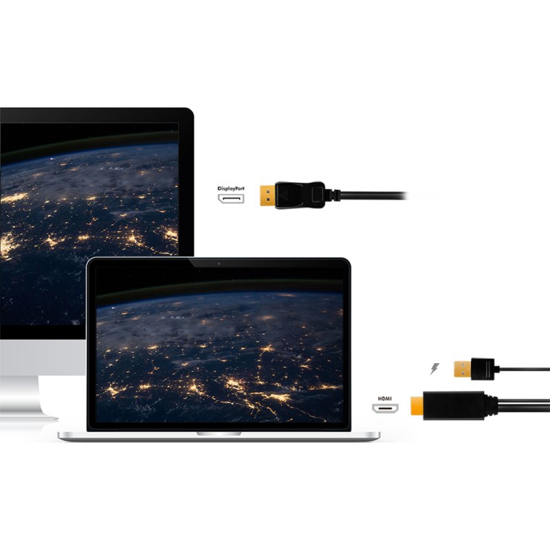 LogiLink Câble HDMI vers DisplayPort, alimentation USB, 1 mètre, noir