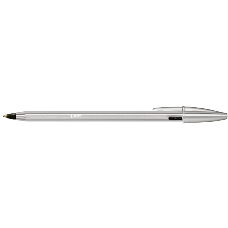 BIC Cristal RE'NEW ballpoint pen, black, refillable, recycled plastic