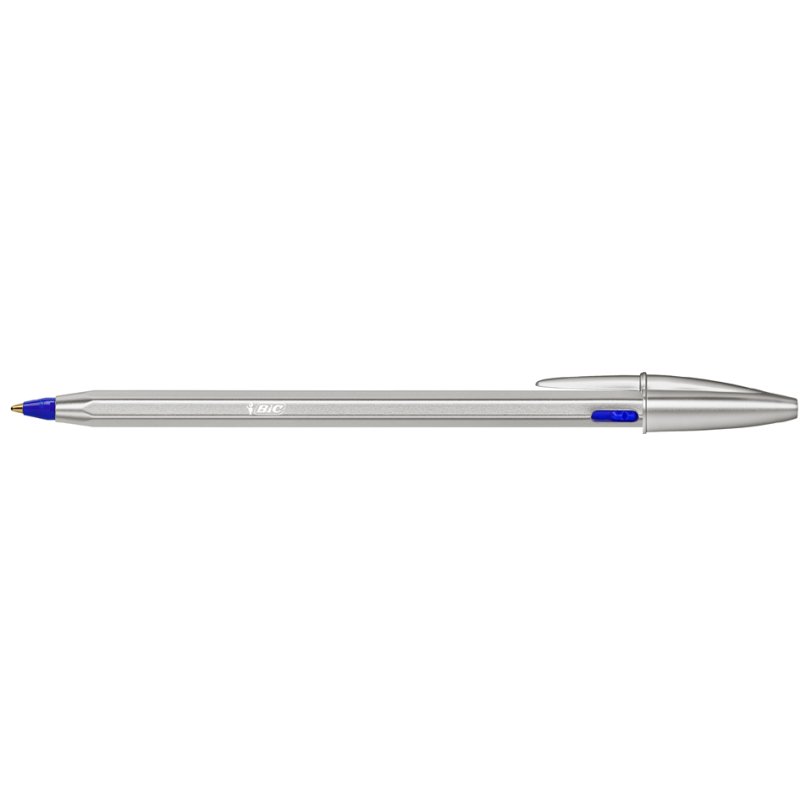 BIC Cristal RE'NEW ballpoint pen, black, refillable, recycled plastic