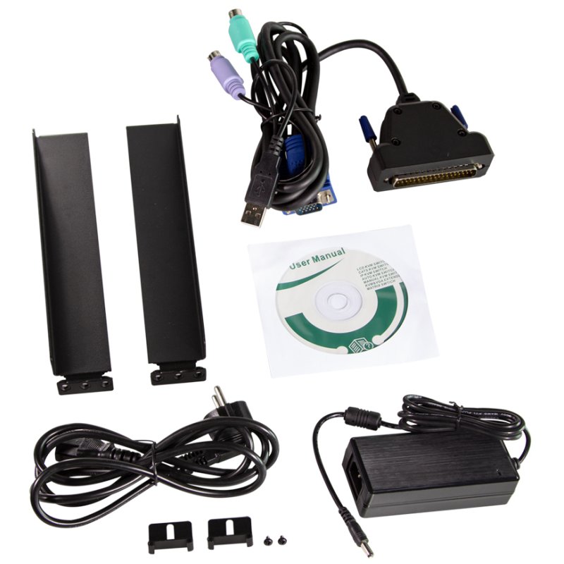LogiLink Professional LCD KVM console, 17 inch, 1 port, black