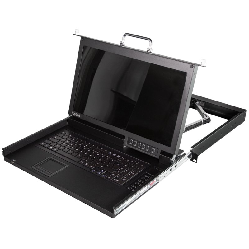 LogiLink Professional 17" LCD KVM console, 8 ports, black, German keyboard layout