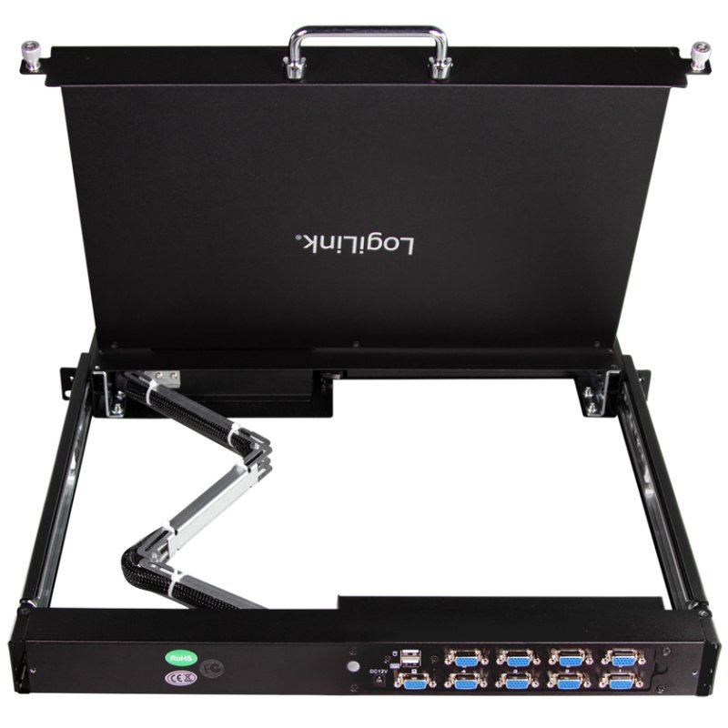 LogiLink Professional 17" LCD KVM console, 8 ports, black, German keyboard layout