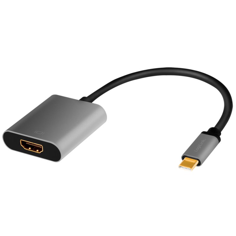 LogiLink Câble adaptateur USB-C vers HDMI, 0,15 m, noir/gris
