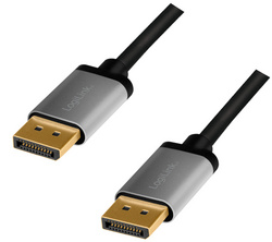LogiLink DisplayPort kabel 1.2, stekker naar stekker, zwart/grijs, 1,0 m