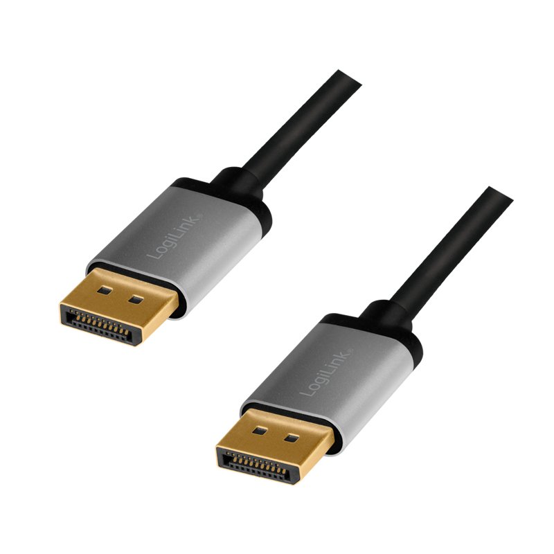 LogiLink Câble DisplayPort 1.2, connecteur vers connecteur, 2,0 mètre, noir/gris