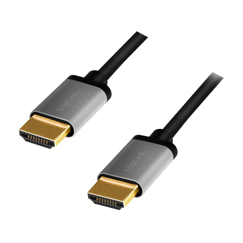 LogiLink Câble HDMI 2.0, connecteur A vers connecteur A, noir/gris, 5 mètres